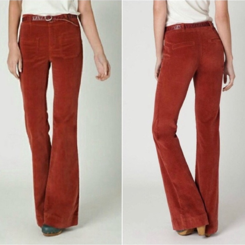 Anthropologie Pilcro Superscript rust flare corduroy pant